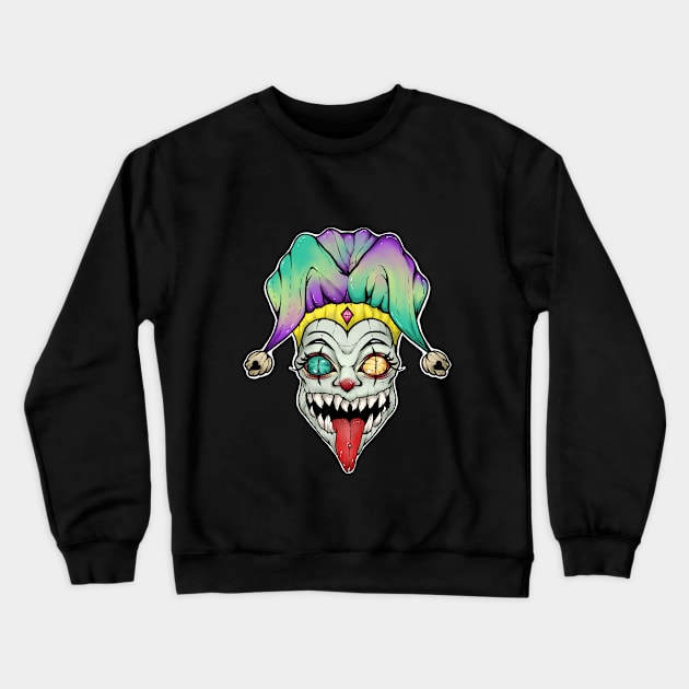 Cracked Jester (Colored) Crewneck Sweatshirt by xraeyexdesigns